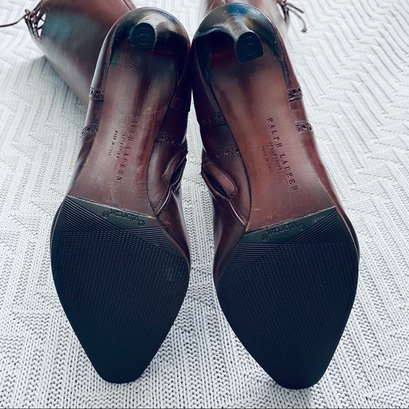 Ralph Lauren purple label chestnut knee high boots - Picture 11 of 14